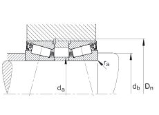 圓錐滾子軸承 JK0S040, 整體圓錐滾子軸承，單側(cè)唇密封，直徑系列 0