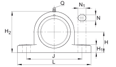 直立式軸承座單元 RASEY50-TV-VA, 塑料軸承座,內圈帶平頭螺釘的外球面球軸承,耐腐蝕設計,R密封 直立式軸承座單元 RASEY50-TV-VA, 塑料軸承座,內圈帶平頭螺釘的外球面球軸承,耐腐蝕設計,R密封