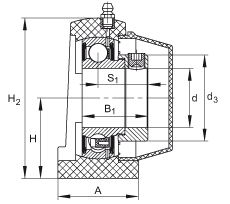 直立式軸承座單元 PSHE50-TV-FA125.5, 塑料軸承座,帶偏心鎖圈的外球面球軸承,帶 Corrotect? 涂層,P型密封 直立式軸承座單元 PSHE50-TV-FA125.5, 塑料軸承座,帶偏心鎖圈的外球面球軸承,帶 Corrotect? 涂層,P型密封