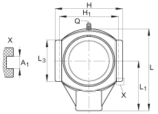 吊裝式軸承座單元 RTUEY20-TV-VA, 塑料軸承座,內圈帶平頭螺釘的外球面球軸承,耐腐蝕設計,R 型密封 吊裝式軸承座單元 RTUEY20-TV-VA, 塑料軸承座,內圈帶平頭螺釘的外球面球軸承,耐腐蝕設計,R 型密封