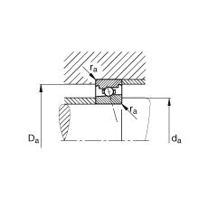 主軸軸承 HS71901-E-T-P4S, 調(diào)節(jié)，成對或單元安裝，接觸角 α = 25°，限制公差