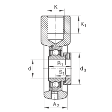 吊裝式軸承座單元 PHE30, 鑄鐵軸承座，帶偏心鎖圈的外球面球軸承，P 型密封