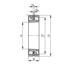 調心滾子軸承 24192-B-K30-MB, 根據 DIN 635-2 標準的主要尺寸, 錐孔，錐度 1:30
