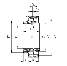 調心滾子軸承 21317-E1-K + H317, 根據 DIN 635-2 標準的主要尺寸, 帶錐孔和緊定套